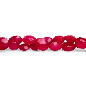 11x10mm Pink Chalcedony Faceted Ovals 8 inch 18 beads