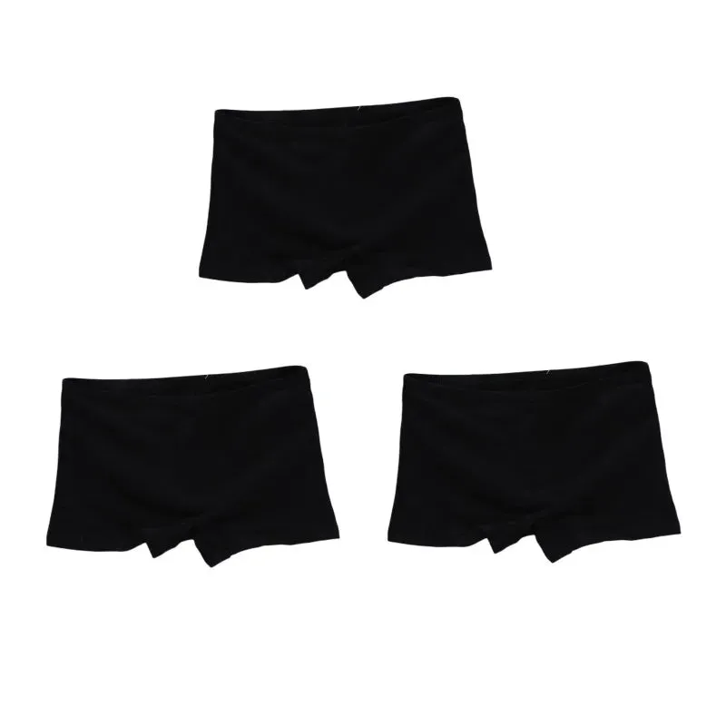 3PC High School Girl Underwear Boxer Trousers Trousers Pure Cotton Solid Color Base Student Breathable Underwear 8-14Years