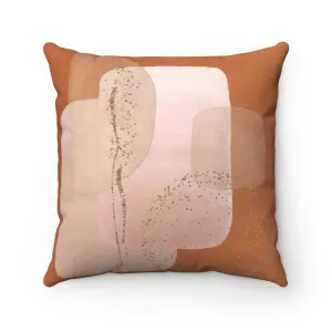 Abstract Boho Pillow Cover | Terracotta Blush Pink Gold