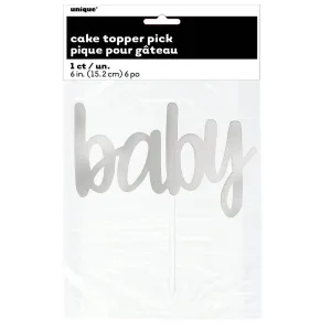 Baby Shower - Silver Foil Cake Topper