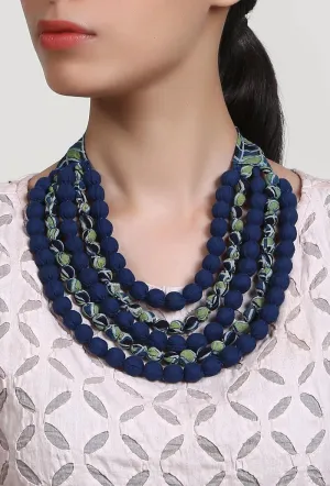 Bhairavi Ajrakh Bead Necklace