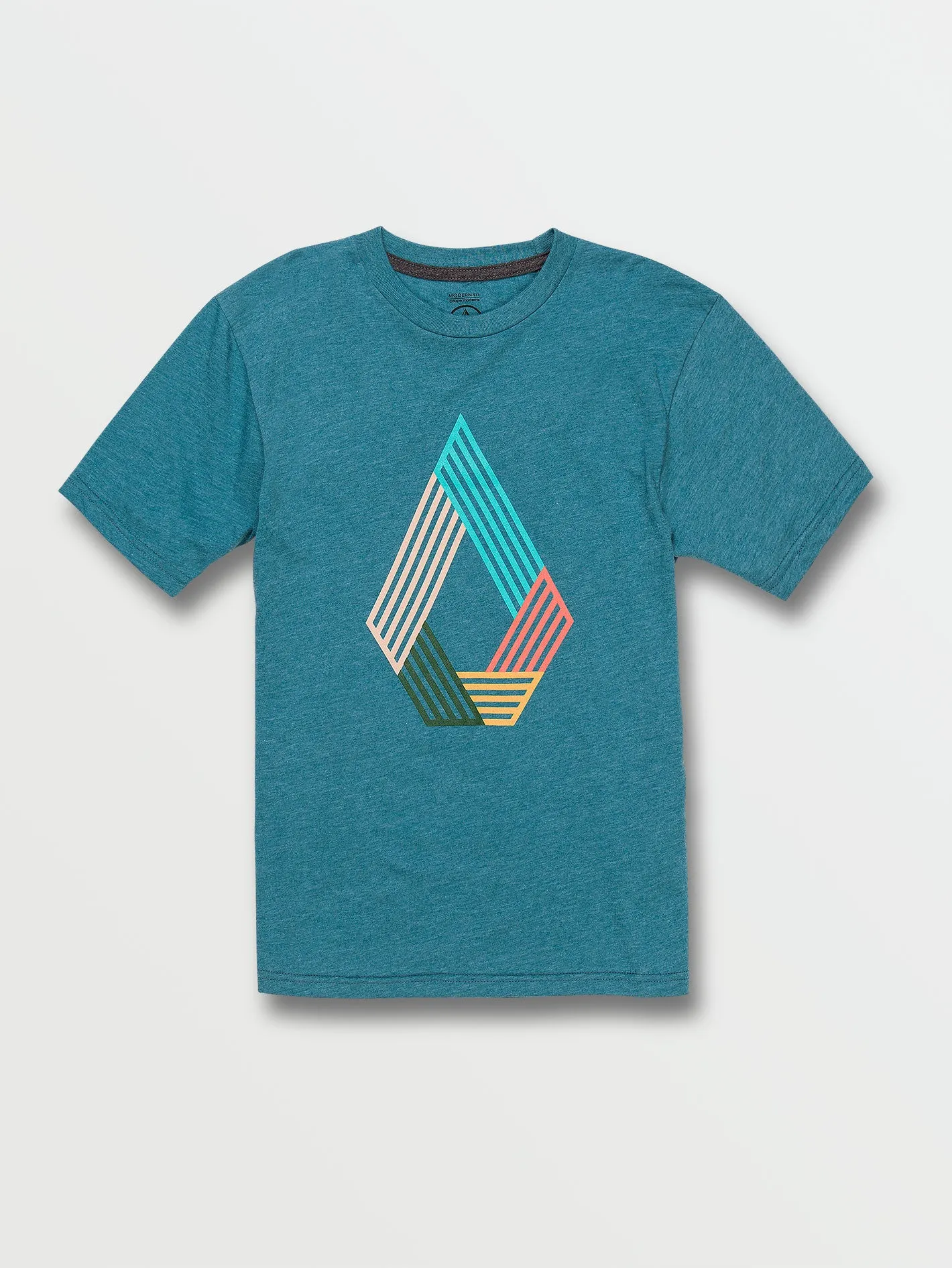 Big Boys Volcom Says Short Sleeve Tee - Mosaic Blue Heather