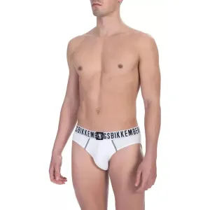 Bikkembergs White Cotton Men Brief