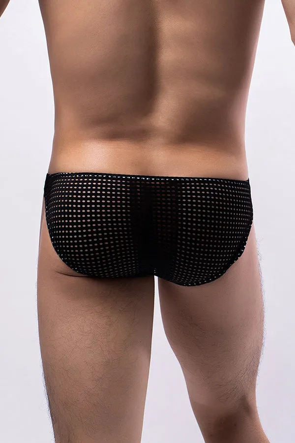 Black Breathable Mesh Sexy Men's Brief