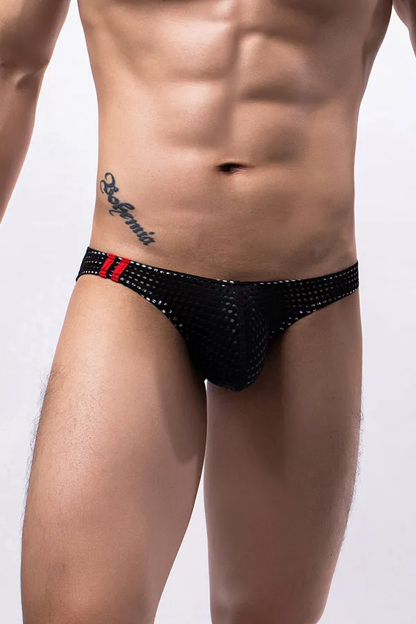 Black Breathable Mesh Sexy Men's Brief