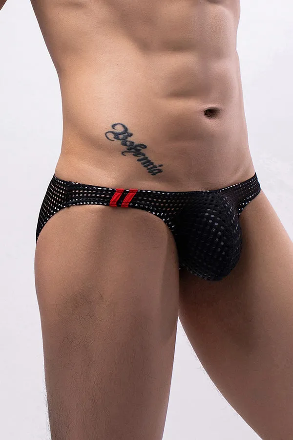 Black Breathable Mesh Sexy Men's Brief