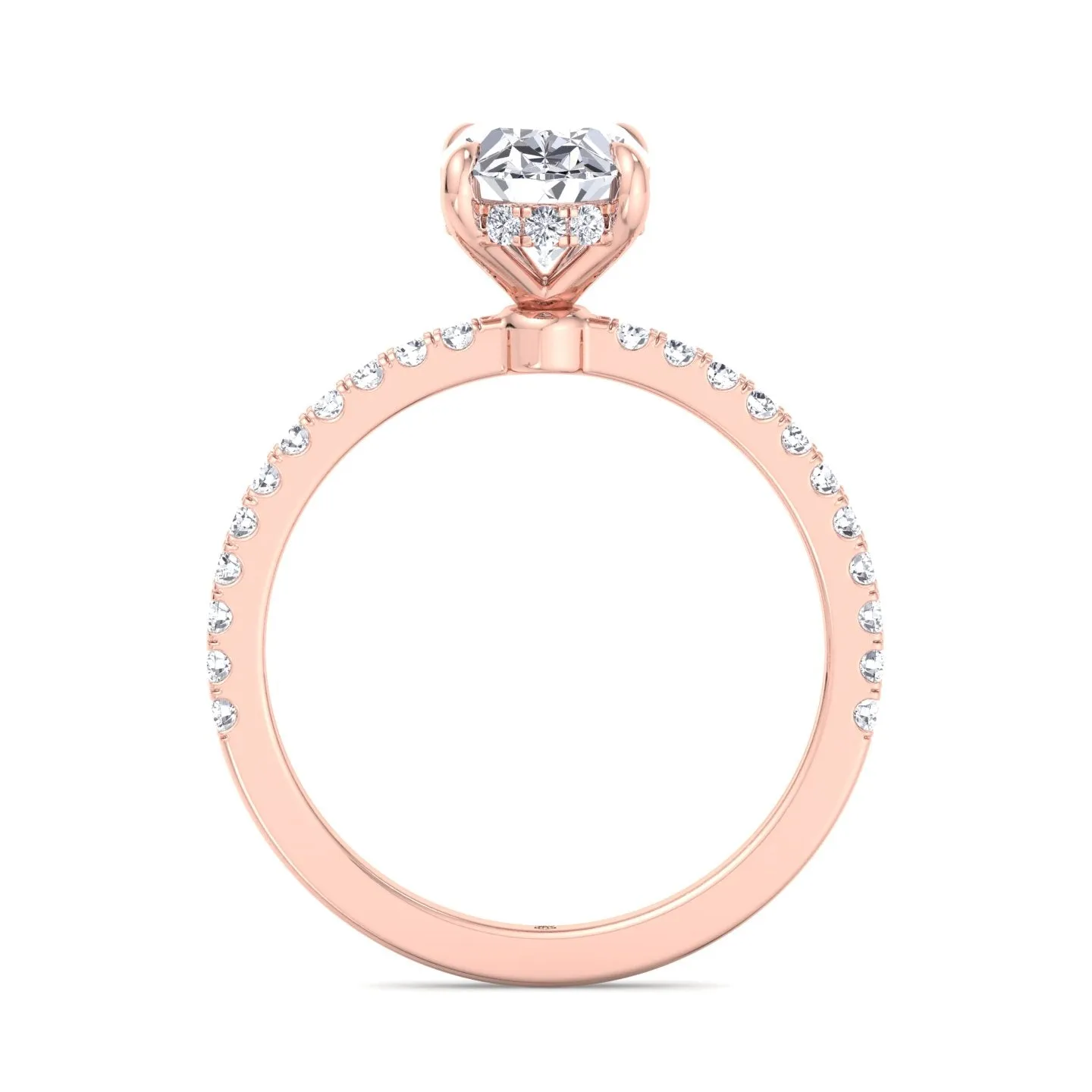 Bruna - Oval Cut Engagement Ring with Marquise and Round Sidestones