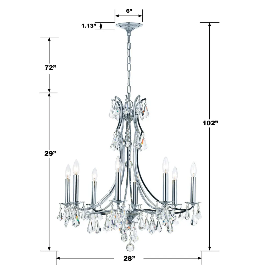 Cedar 8 Light Swarovski Strass Crystal Polished Chrome Chandelier