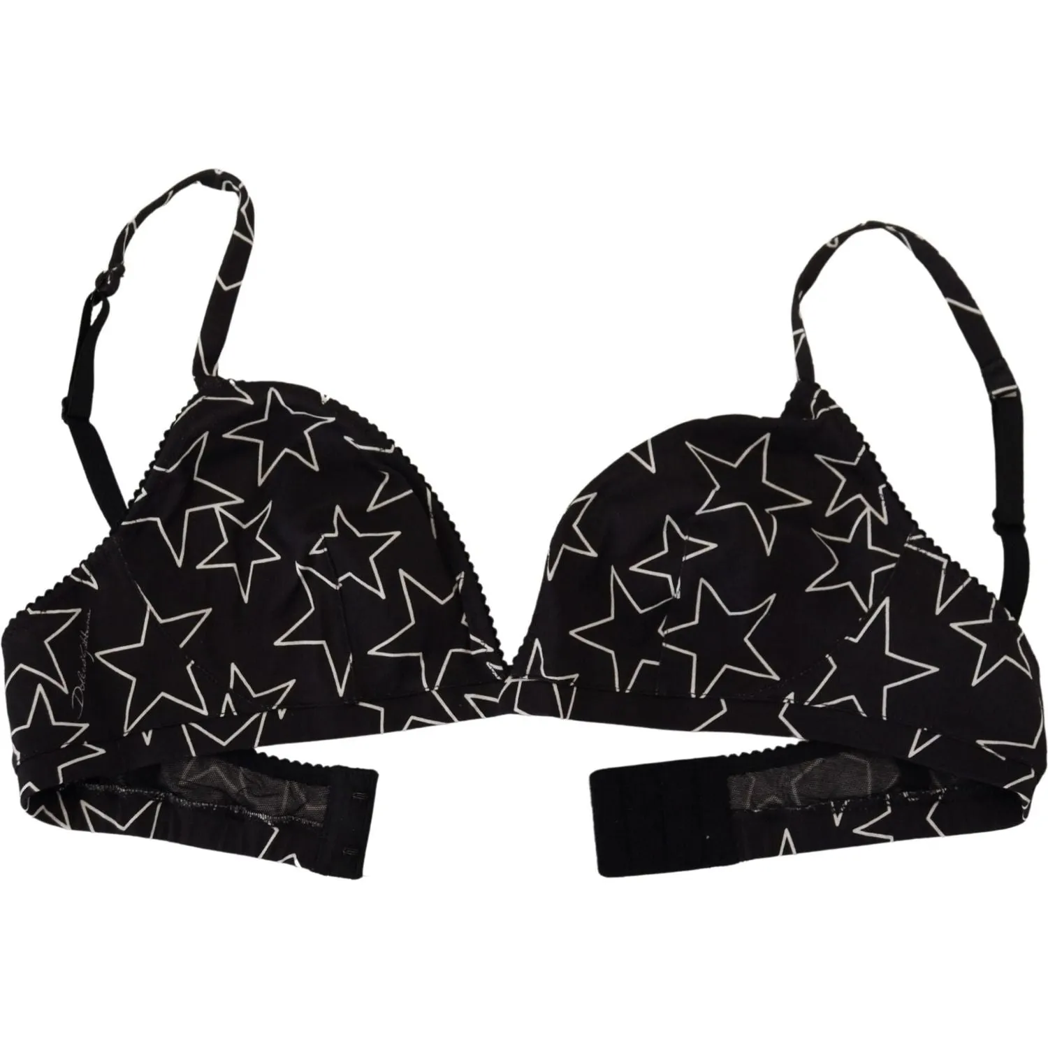 Dolce & Gabbana Black Millennials Star Non Wire Cotton Bra Underwear