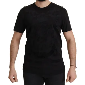 Dolce & Gabbana Elegant Black Baroque Crewneck Tee