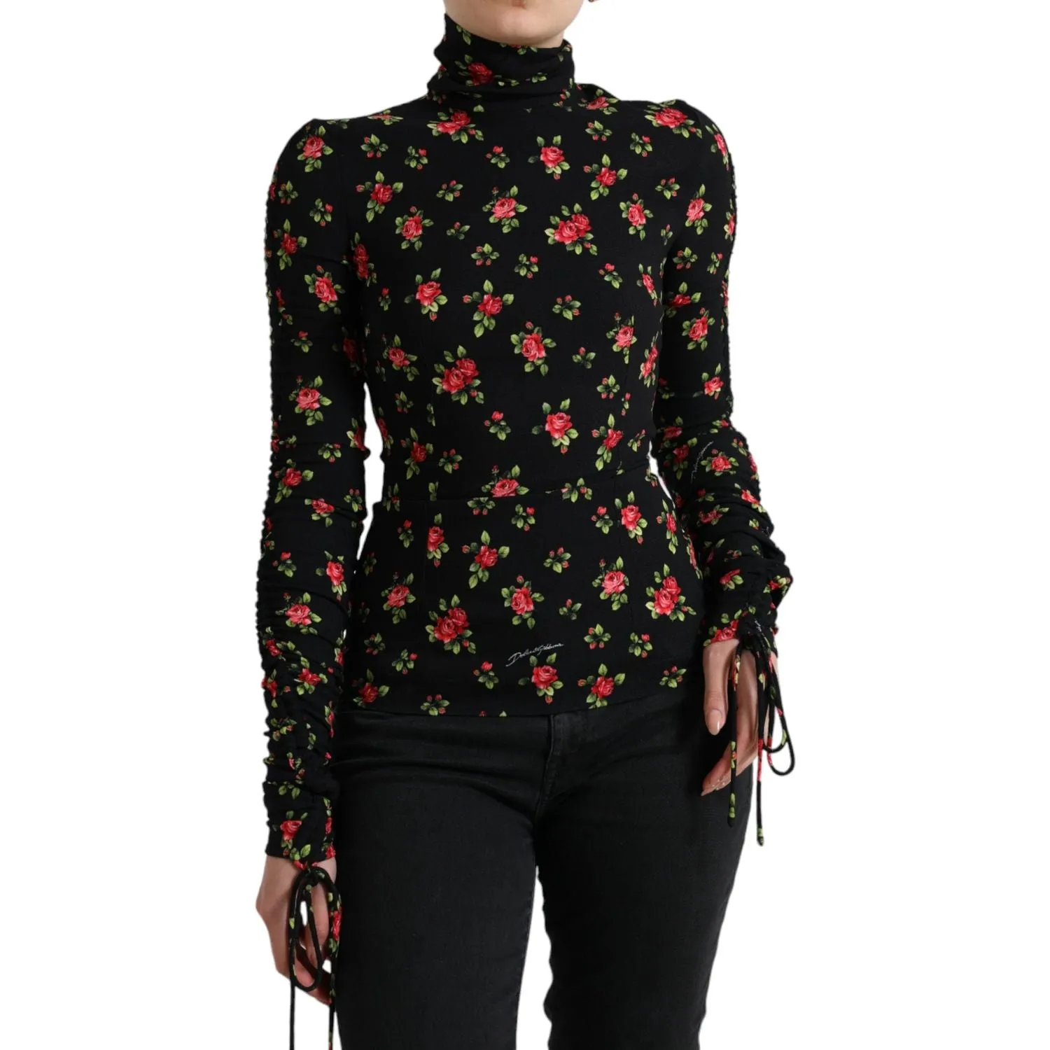 Dolce & Gabbana Elegant Floral Silk Blend Top