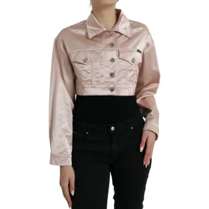 Dolce & Gabbana Elegant Pink Cropped Denim Jacket