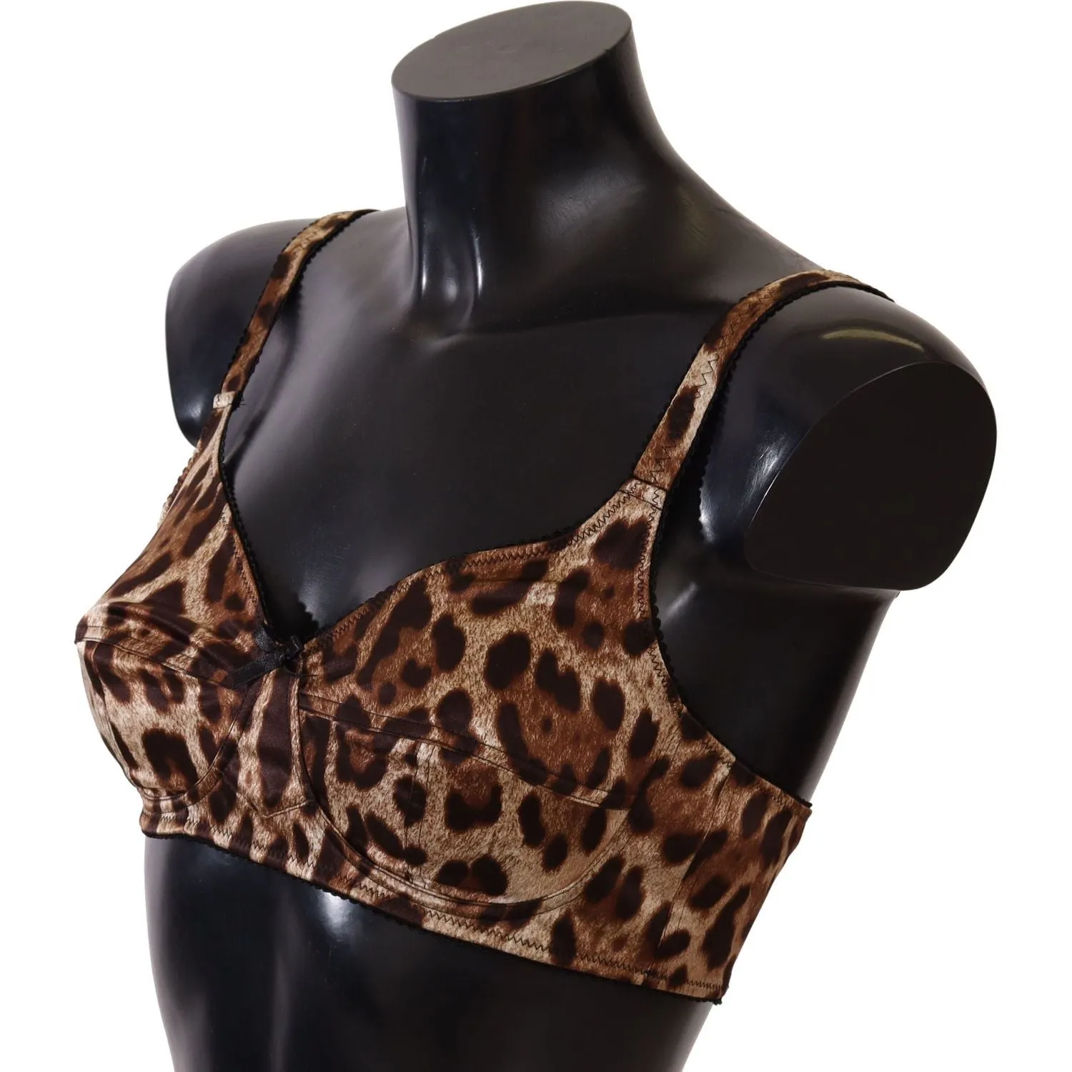 Dolce & Gabbana Elegant Silk Leopard Print Bra