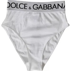 Dolce & Gabbana White Cotton Stretch Branded Logo Underwear