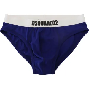 Dsquared² Chic Blue & White Cotton Blend Briefs