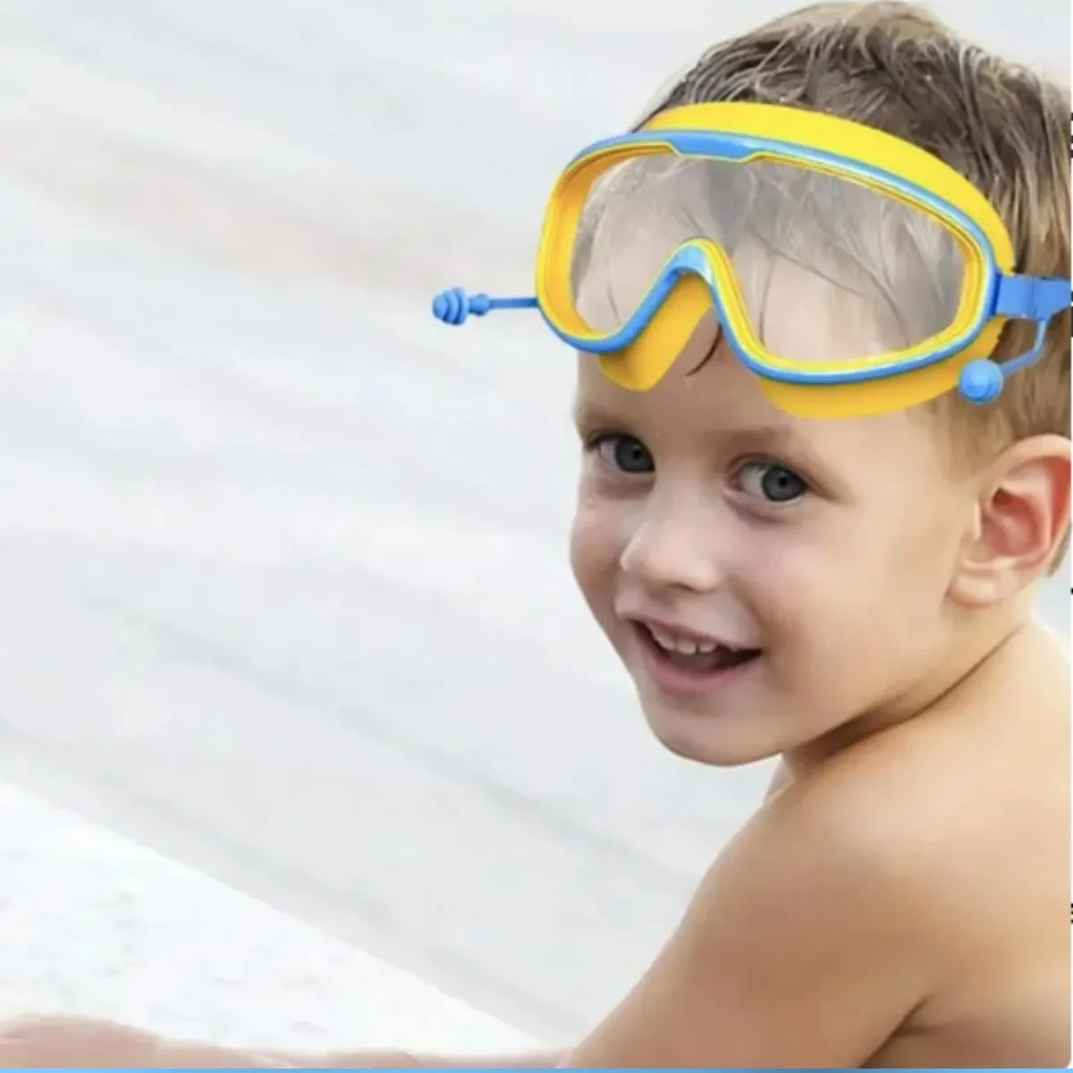 Fancydresswale Swimming Combo for boys blue- swimming trunk, cap, goggles, nose clip with box- Professional swimming gears