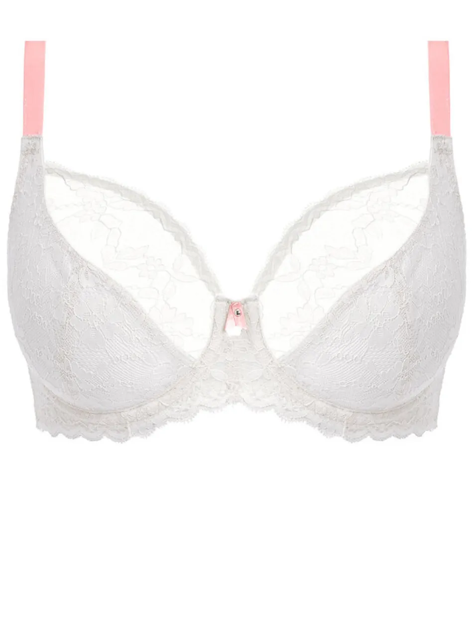 Freya Offbeat Underwire Plunge Bra, White | White Freya Offbeat