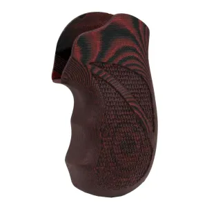 G-10 Tactical Pistol Grips - Ruger LCR, Checkered, Red-Black