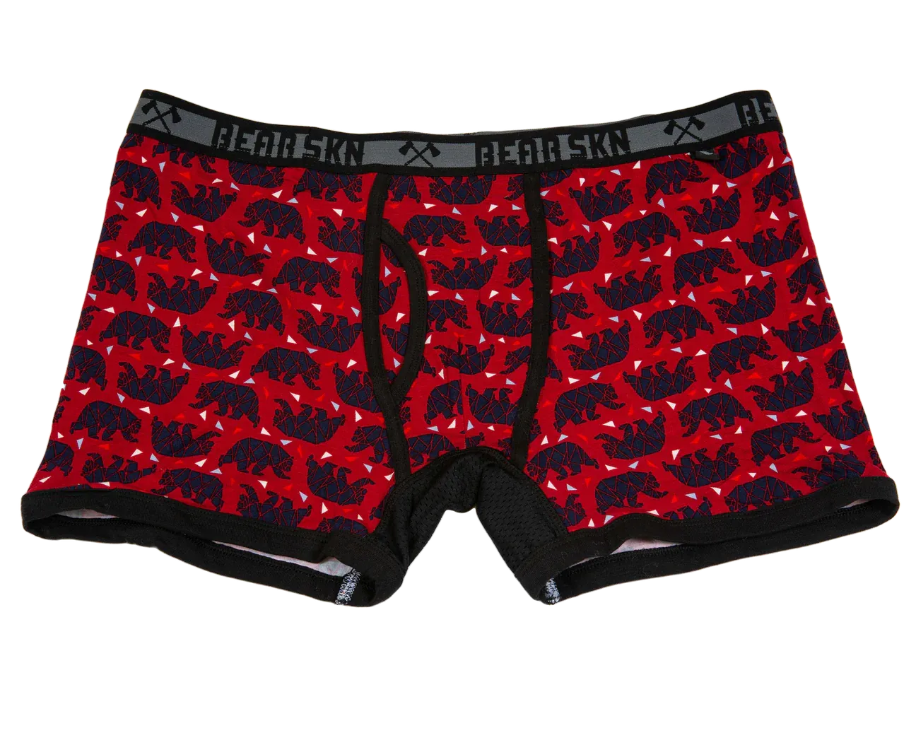 Geometric Bear Red Boxer Brief