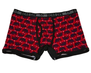 Geometric Bear Red Boxer Brief