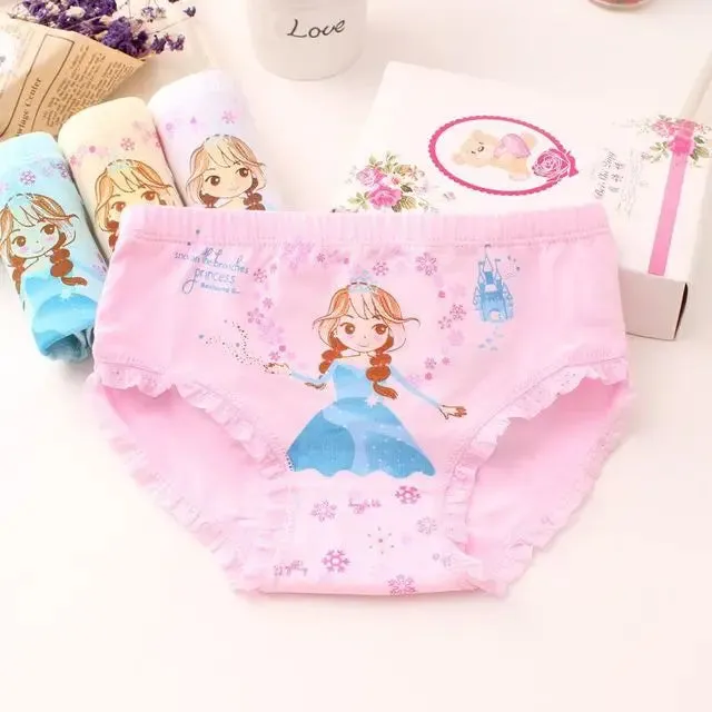 Girls Briefs Fine Cotton Underwear Cute Designs Printing Panties Kids Breathable Soft Healthy Underpants Girls Boxer 4pcs/Lot