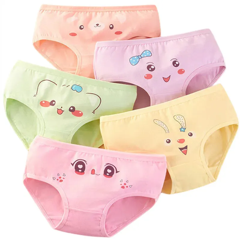 Girls Briefs Fine Cotton Underwear Cute Designs Printing Panties Kids Breathable Soft Healthy Underpants Girls Boxer 4pcs/Lot