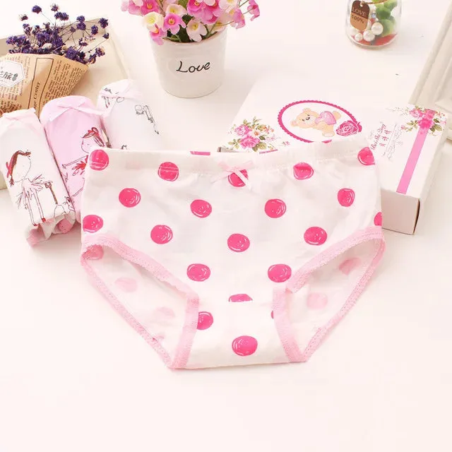 Girls Briefs Fine Cotton Underwear Cute Designs Printing Panties Kids Breathable Soft Healthy Underpants Girls Boxer 4pcs/Lot