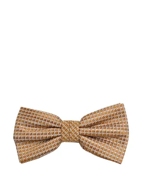 Gold Patterned Silk Bow Tie