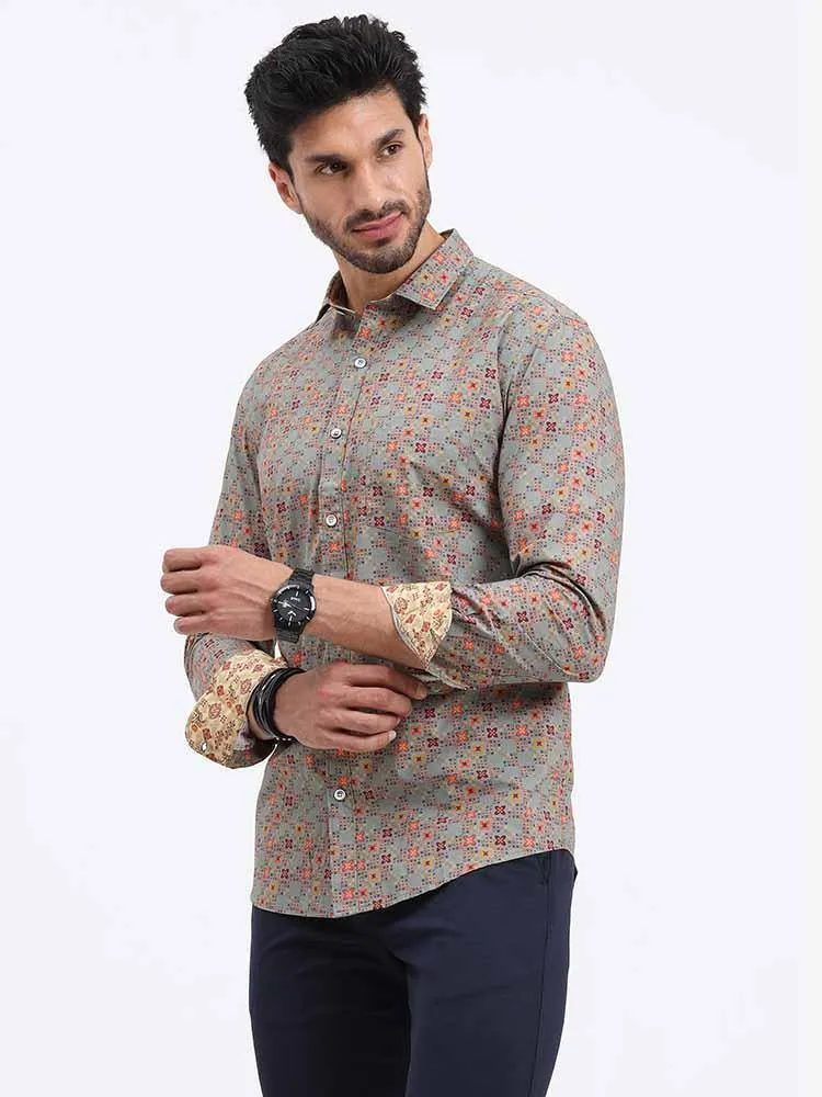 Grey Marvel Printed Full Sleeve Shirt