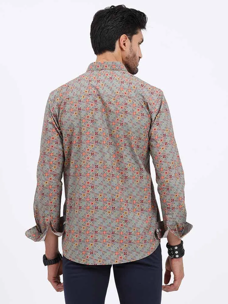 Grey Marvel Printed Full Sleeve Shirt