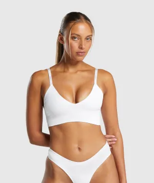 Gymshark Seamless V Neck Bralette - White