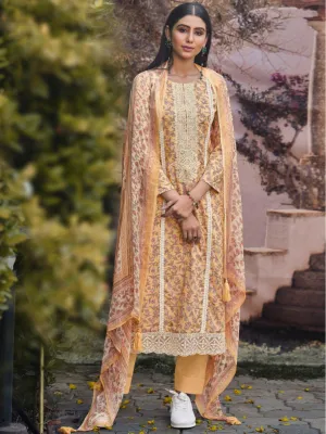 Ibiza Lawn Cotton Yellow Embroidered Unstitched Women Suit Set