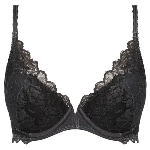 Lace Perfection Plunge Push Up Bra Charcoal Grey - Wacoal