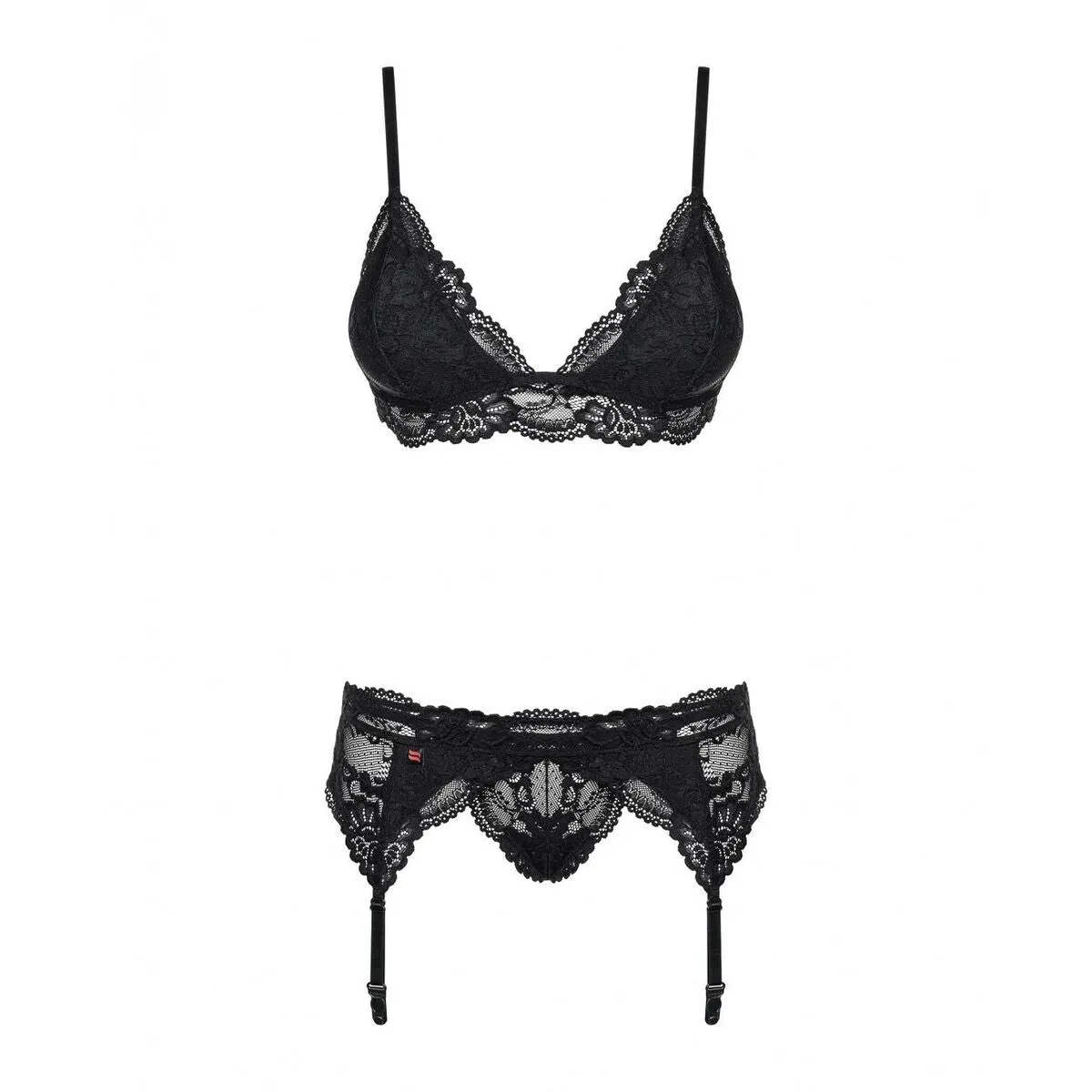 Lace Underwear Set Obsessive 810-SEG-1 Black S/M