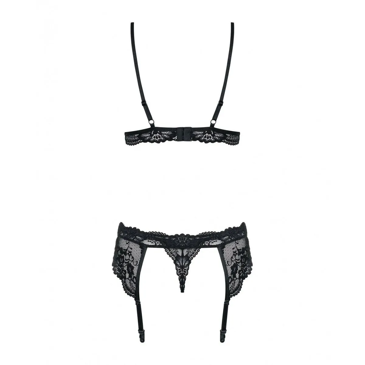 Lace Underwear Set Obsessive 810-SEG-1 Black S/M