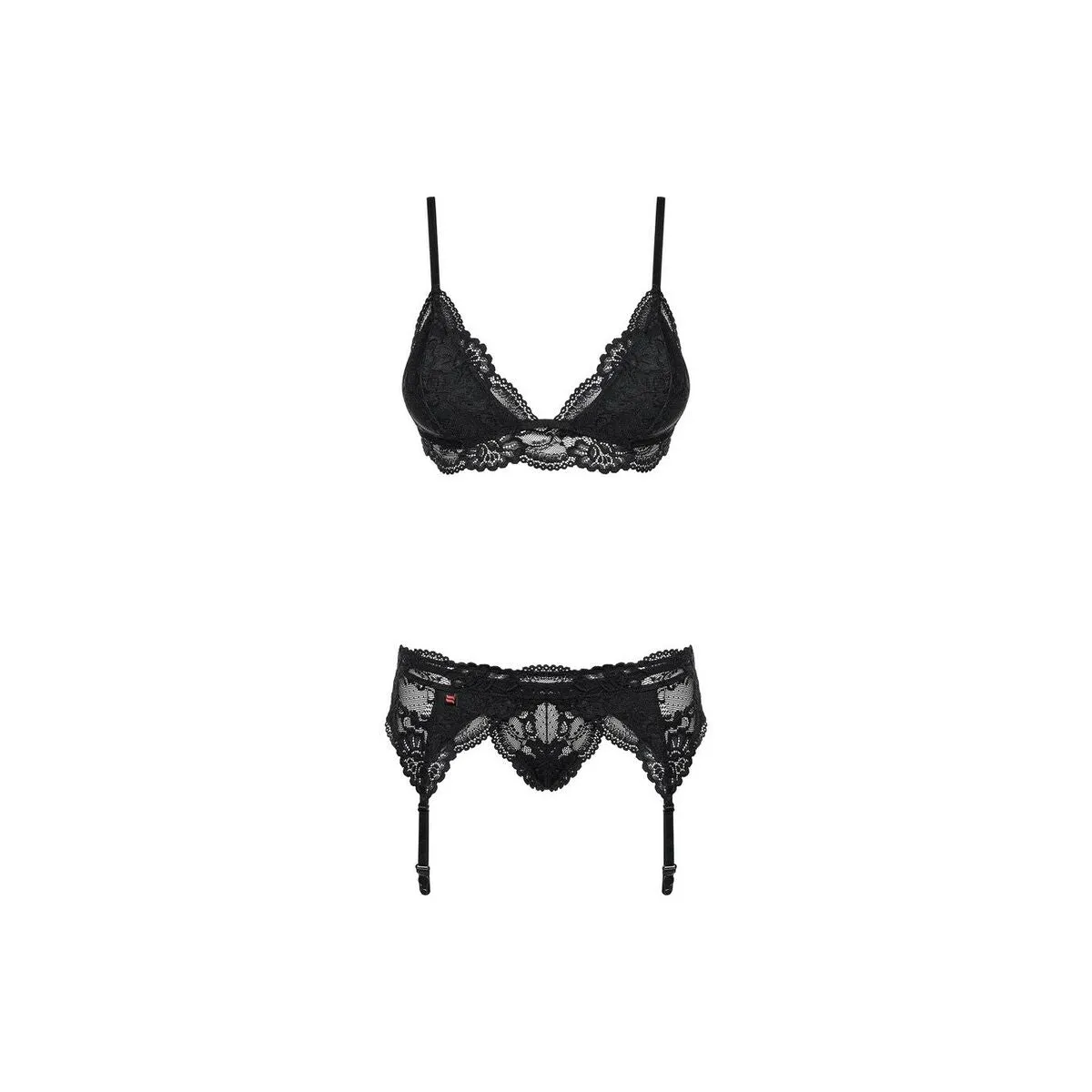 Lace Underwear Set Obsessive 810-SEG-1 Black S/M