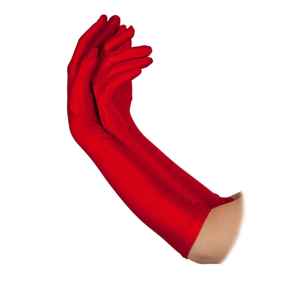 Ladies Long Red Gloves