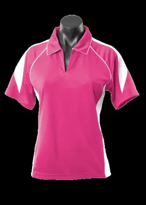 Ladies Premier Polo Hot Pink/White