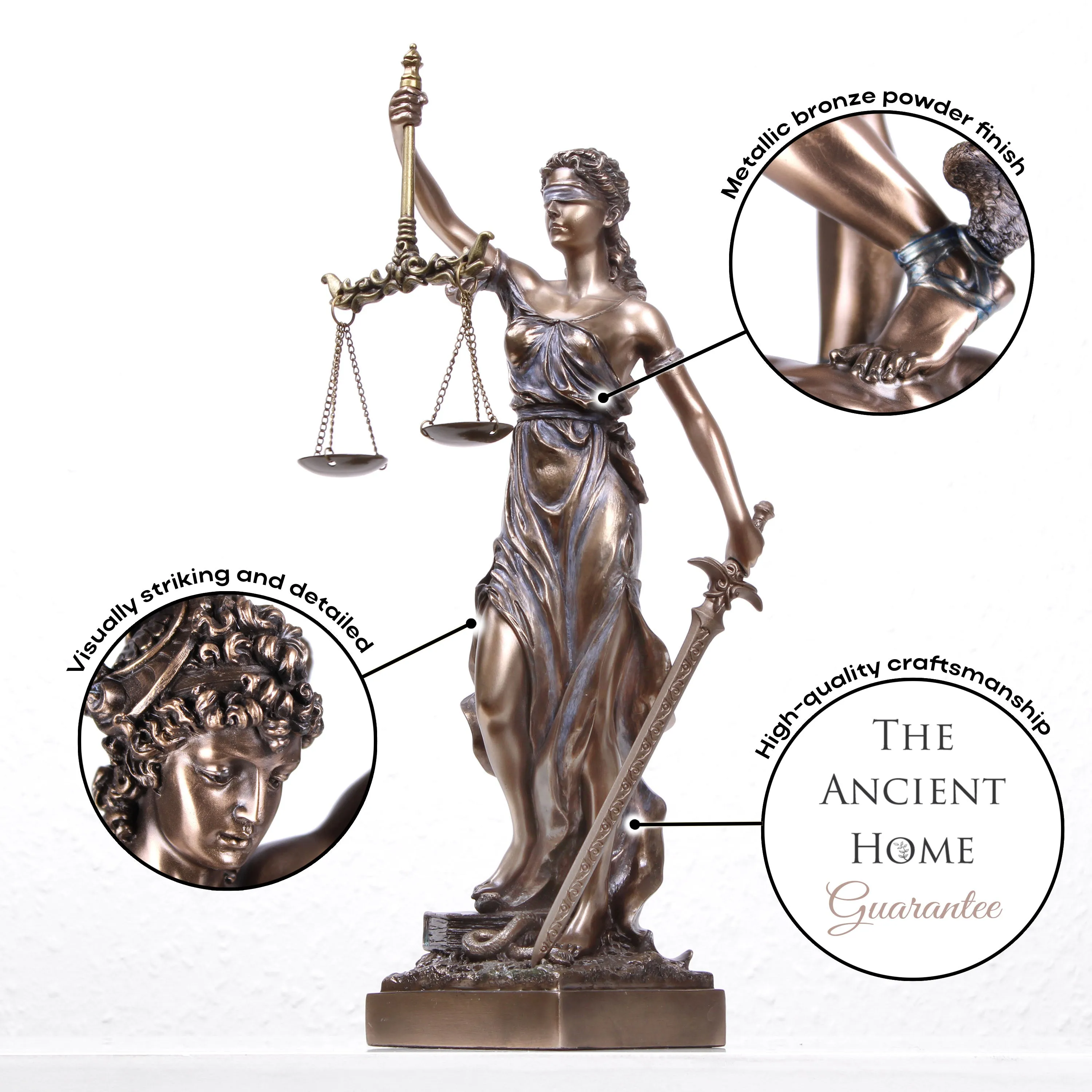 Lady Justice Statue of Justitia (Cold Cast Bronze Sculpture)