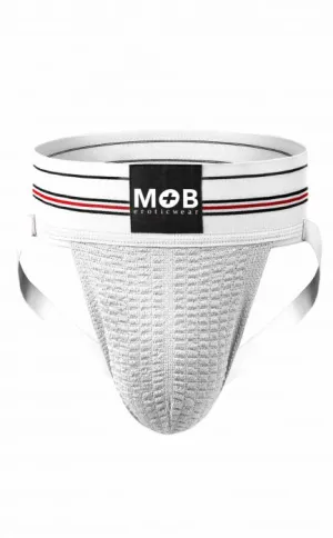 MOB FETISH JOCKSTRAP WHITE SMALL 3IN WAISTBAND