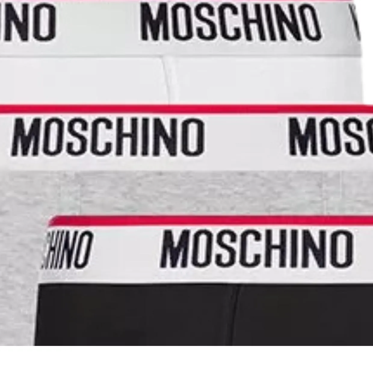 Moschino Logo Tape Black/White/Grey 3 Pack Boxers