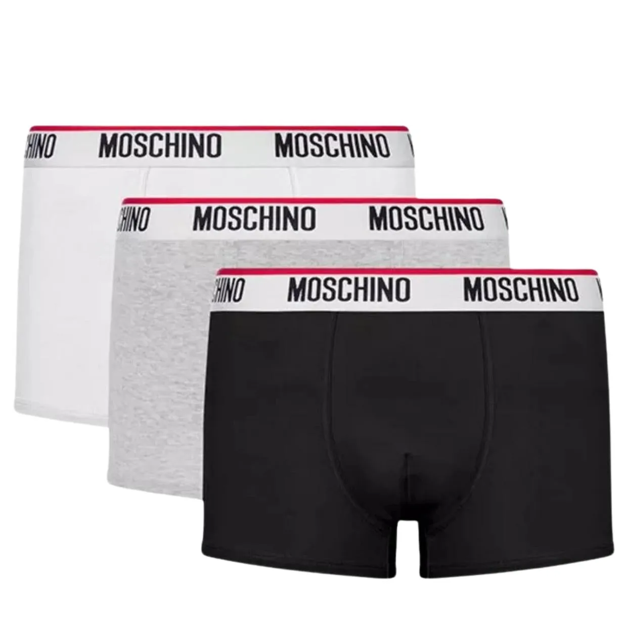 Moschino Logo Tape Black/White/Grey Three-Pack Boxers