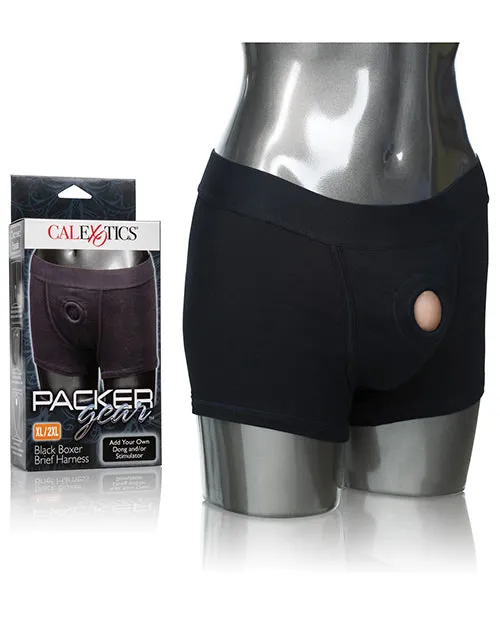 Packer Gear Boxer Brief Harness XL/2XL - Black