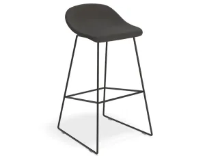 Pop Stool - Black Frame and Fabric Anthricite Seat - 75cm Commercial Bar Height