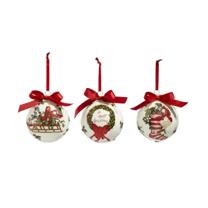 RAZ Vintage Wish Christmas Bauble Assorted 10cm (price per item)