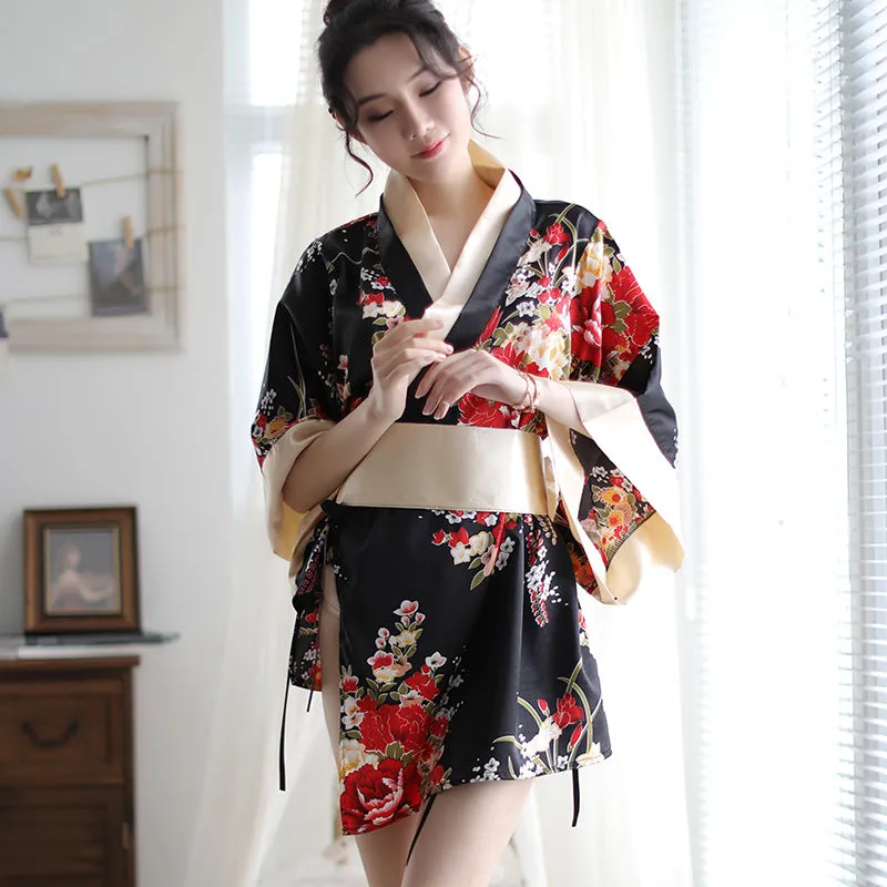 Red Japanese Kimono Taiwan Uniform Temptation Sexy Underwear Japanese Kimono Cosplay Clothing