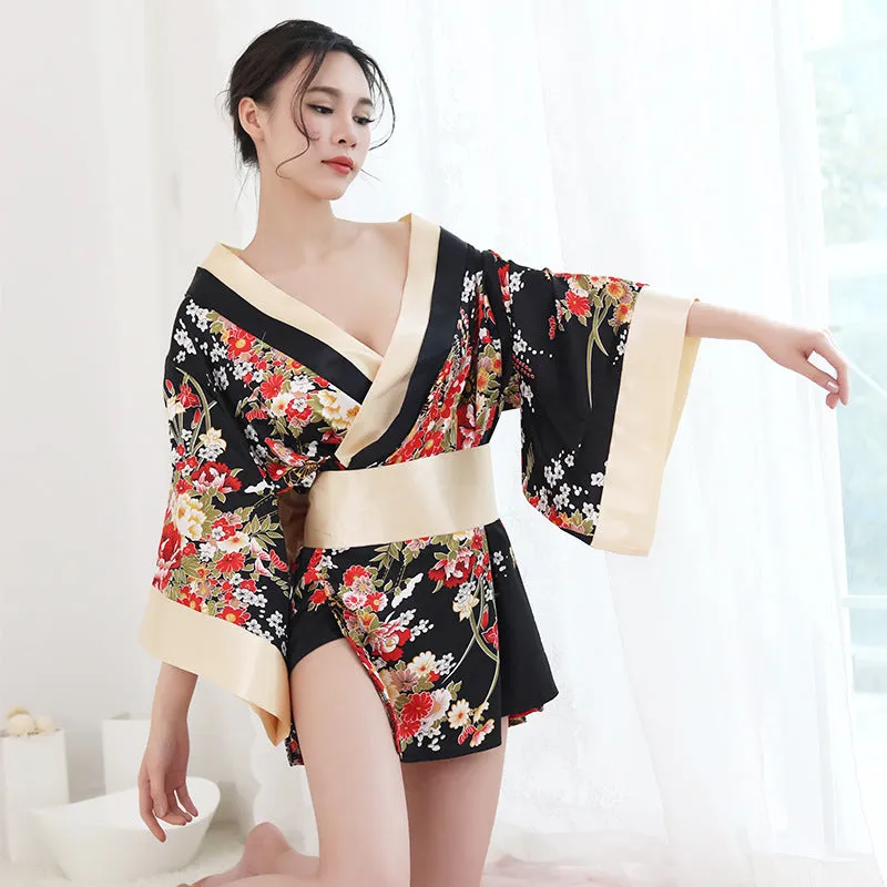 Red Japanese Kimono Taiwan Uniform Temptation Sexy Underwear Japanese Kimono Cosplay Clothing