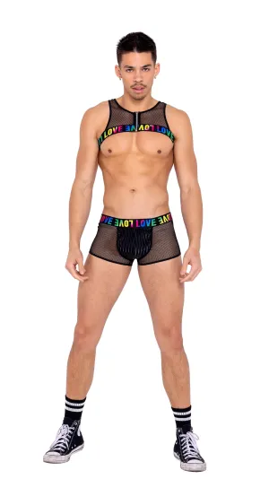 Roma Mens Pride Two-Tone Fishnet Trunks - Rave & Festival Wear