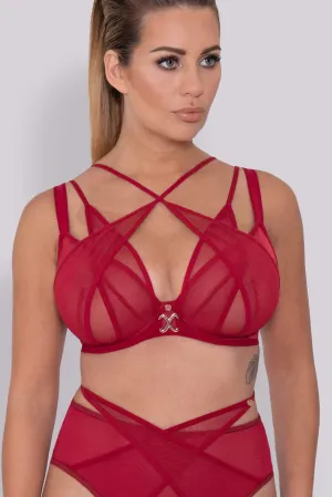 Scantilly Black Magic Plunge Red Bra