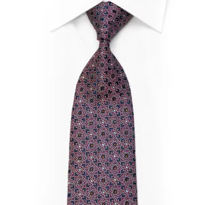 Silk Tie Burgundy Marrakesh On Navy With Sparkles